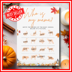 WHO IS MY MAMA Baby Shower Game A Little Pumpkin  Invitation
