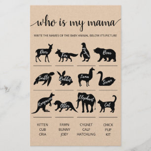 Who is my mama Game Baby Shower party game
