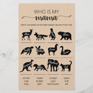 Who is my mama Game Baby Shower party game