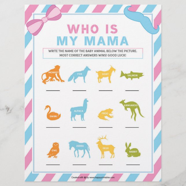 Who Is My Mama [Gender Surprise] Custom Letterhead (Front)