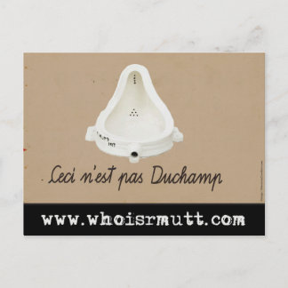 Who is R. Mutt? Postcard (by mauriciocordero.com)