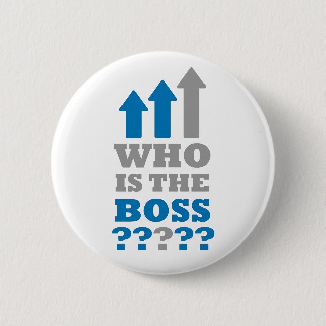 Who is the boss ? 6 cm round badge (Front)
