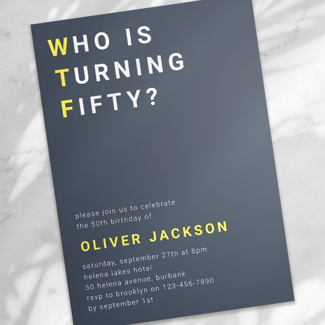 Who is Turning Fifty? 50th Birthday Party Invitation (Creator Uploaded)