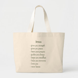 Who Jesus is Comforting Reminder Keepsake Gift Large Tote Bag