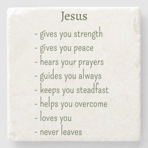 Who Jesus is Comforting Reminder Keepsake Gift Stone Coaster