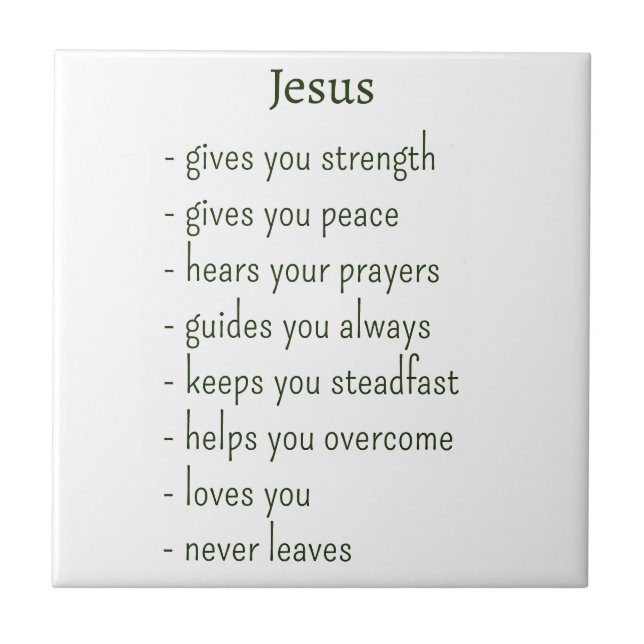 Who Jesus is Comforting Reminder Keepsake Gift Tile (Front)