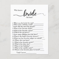 Who know the bride best bridal shower party game