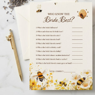 Who know the bride the best bridal shower game Car Invitation