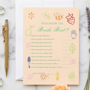 Who know the bride the best bridal shower game Car Invitation