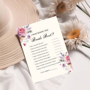 Who know the bride the best bridal shower game Car Invitation