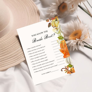 Who know the bride the best bridal shower game Car Invitation