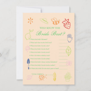 Who know the bride the best bridal shower game Car Invitation