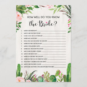 Who Knows Bride Best Fiesta Bridal Shower Game Invitation