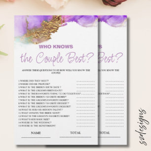 Who knows Couple best Purple Bridal Game