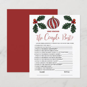 Who knows Couple best Winter Bridal Game