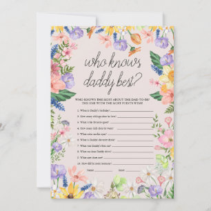 Who Knows Daddy Best Baby Game Card