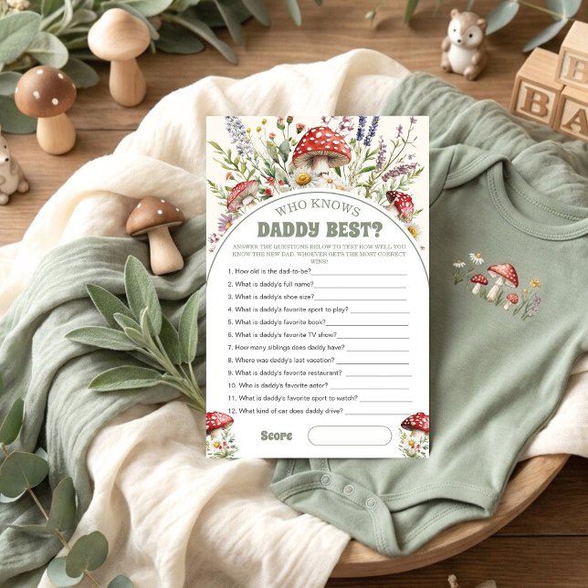 Who knows daddy best Baby Shower Game Card (Creator Uploaded)