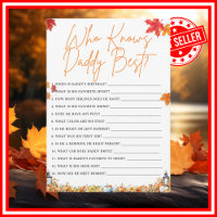 WHO KNOWS DADDY BEST Baby Shower Game PUMPKIN
