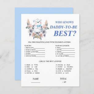 Who knows Daddy best Blue Baby Shower Game
