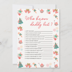 Who Knows Daddy Best Christmas Baby Shower Card