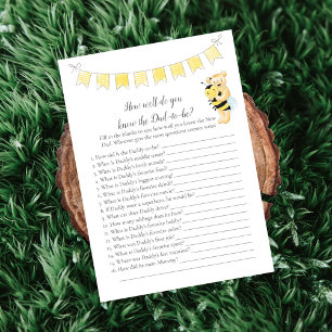 Who Knows Daddy-To-Be Game Teddy Bear Card