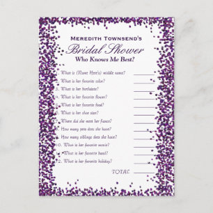 Who' Know's Me Game Purple Confetti Postcard