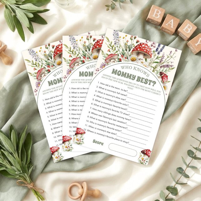 Who knows mommy best Baby Shower Game Card (Creator Uploaded)