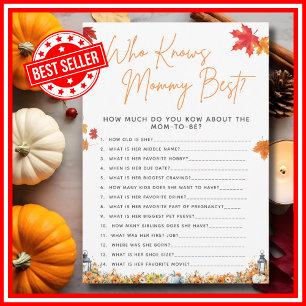 WHO KNOWS MOMMY BEST Questions Baby Shower Game Invitation