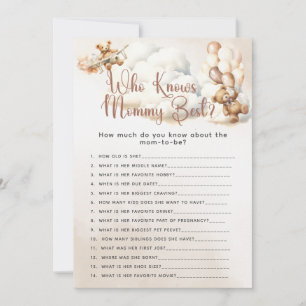 WHO KNOWS MOMMY BEST Questions Baby Shower Game Invitation