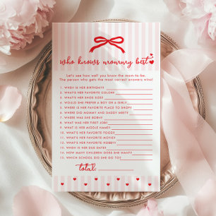 Who knows mommy best red heart Valentines day game