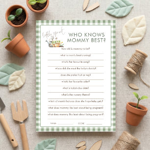 Who Knows Mum Best Baby Shower Game card