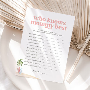 Who Knows Mummy Best Baby Beach Shower Game Invitation