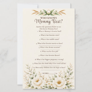 Who Knows Mummy Best Baby Shower Game