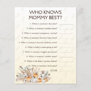 Who Knows Mummy Best Baby Shower Game