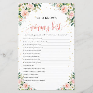 who knows mummy best baby shower game boho