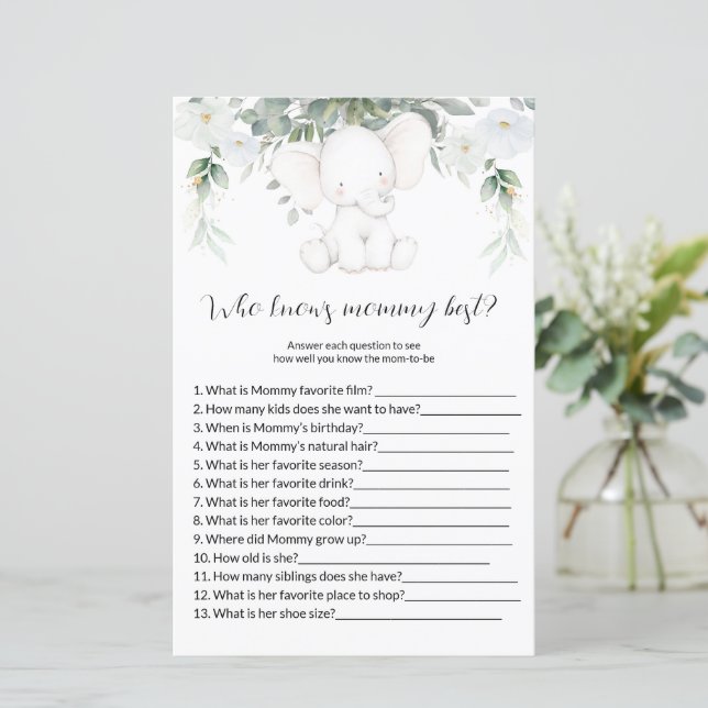 Who knows mummy best Baby Shower  Games (Standing Front)