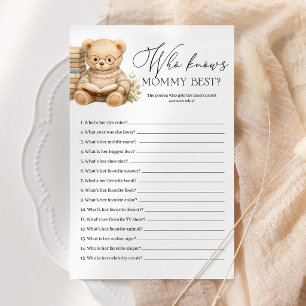 Who Knows Mummy Best Bear Baby Shower Game