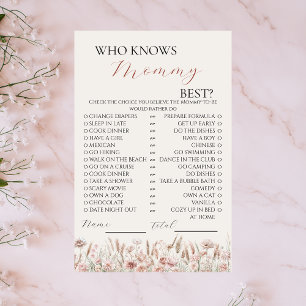 Who Knows Mummy Best Boho Floral Game Flyer
