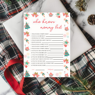 Who Knows Mummy Best Christmas Baby Shower Card