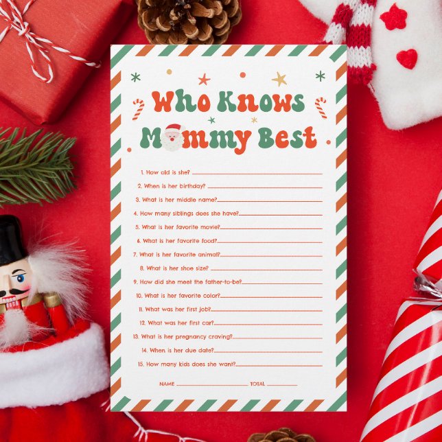 Who Knows Mummy Best Christmas Baby Shower Game (Creator Uploaded)