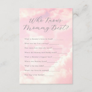 Who Knows Mummy Best Cloud Nine Pink Baby Shower Enclosure Card
