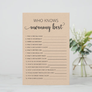 Who knows Mummy Best? Customised Baby Shower Game