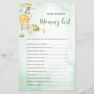Who knows mummy best farm theme Baby Shower game
