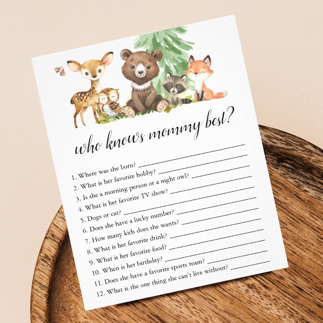 Who Knows Mummy Best Game Animals Baby Shower Flyer (Creator Uploaded)