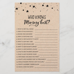 Who knows mummy best? Game Baby Shower Party game