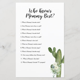 Who Knows Mummy Best Game Cactus Floral 