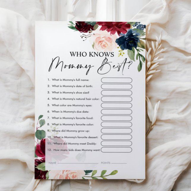 Who Knows Mummy Best Game Cards (Creator Uploaded)