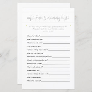 Who Knows Mummy Best Guessing Game Minimal