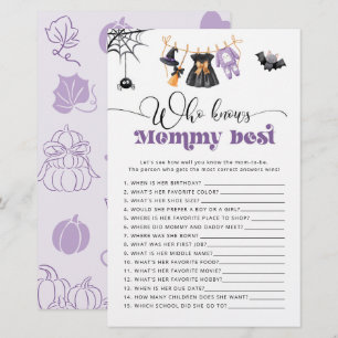 Who knows mummy best Halloween Baby Shower