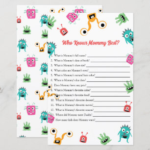 Who Knows Mummy Best Monster Baby Shower Game